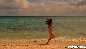 vixen student sneaks steamy sex with a couple while on vacation abroad