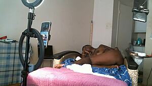 Solo Sexy African American MILF Teasing Her Saggy Boobs