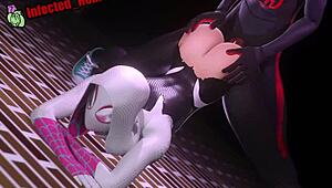 Spider Gwen gets fucked hard against the wall