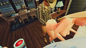 Rural cowgirls saved by horny cowboys in a bareback group romp parody of Straightback Mountain