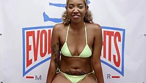 ariel x dominates in rough lesbian wrestling, eating lotus lain's pussy