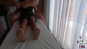 Pretinha Ninfetinha Caught Giving to Therapist During Massage