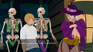 Halloween-themed special in a private residence - Asian and curvy characters engage in creampie and fucking