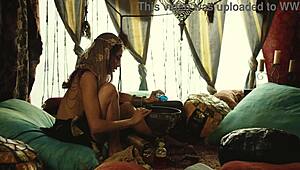 Arab Woman Masturbates In Forest Tent