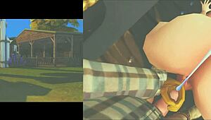 Rural cowgirls saved by horny cowboys in a bareback group romp parody of Straightback Mountain