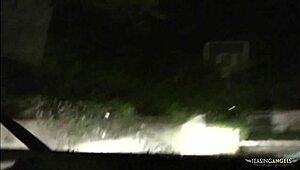 Instead of filling her car, brunette gets seduced and banged at home