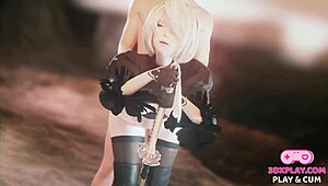 2B With Perfect Boobs Rides Hard Cock In Threesome