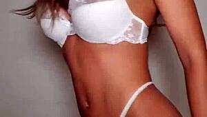 Briana banderas rips clothes in lingerie posing