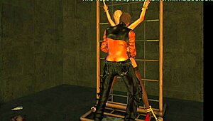 Bound in secondlife, tied up for intriguing bondage sex