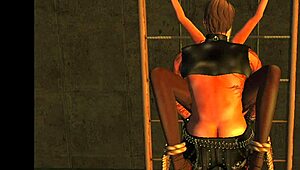 Bound in secondlife, tied up for intriguing bondage sex