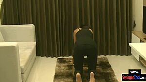 Is his super hot asian girlfriend ready for homemade blowjob?