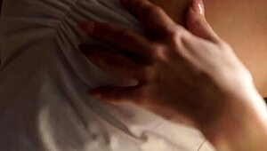 Gorgeous small-tits babe explores self privately.