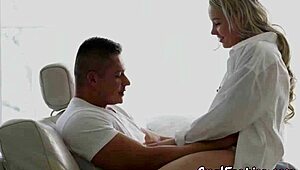 Classy amateur teen beauty enjoys glamour photoshoot