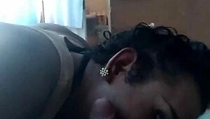 The obedient trans woman passionately sucks cock with deep emotion