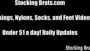 We feel horny in stockings together