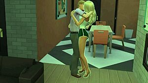 Grandpa's visit turns into a cuckold scene with the old man