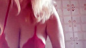 hot milf blonde dances and masturbates her natural tits and pussy