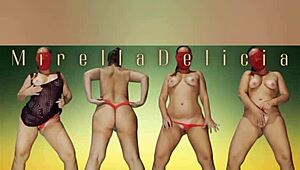 Mirella Delicia Exhibits Masturbation with Dildos in Striptease Compilation