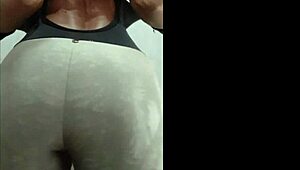 mature blonde strips totally naked for voyeur 😏