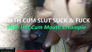 Lizeth, the cum slut, gets sucked and fucked with a hot mouth creampie.