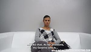 Stunning brunette with big tits nails intense pornjob interview with passion