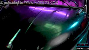 Adriana Chechik performs a solo jeans striptease