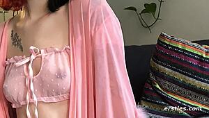 Amateur lesbians playing with whipped cream.