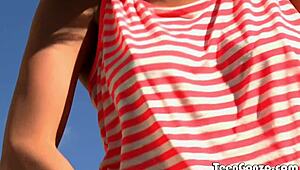 Teengonzo Teen 18+ With Natural Tits Gets Banged By White Fat Dick In Group Deepthroat Session