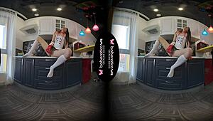 angel kriss masturbates solo in kitchen vr