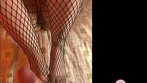 i asked my friend to stroke my big cock with her pantyhose-clad feet