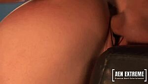 Teen secretary Olga Cabeava broken in by three hungry cocks