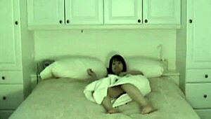 Japanese Girlfriend Touches Her Hairy Pussy