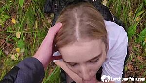 sexy babe getting dicked hard in woods 🌳
