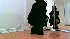 Femdom teases in shiny nylons and heels!