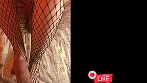 i asked my friend to stroke my big cock with her pantyhose-clad feet