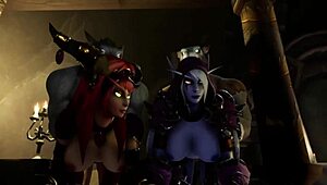 A group of furries and a magical elf engaging in hardcore sex