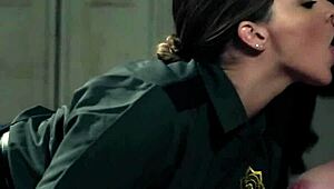 Lesbian prison guard seduces inmate with fingering. So hot watching her melt! 🔥