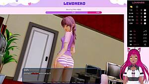 Vtuber Lewdneko in Harem Hotel Gameplay