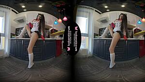 angel kriss masturbates solo in kitchen vr