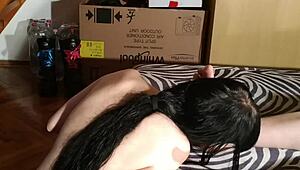 Teen goth girl cleans her feet part 2 hd