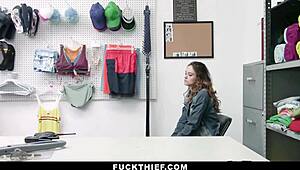 Brunette Teen Creampied by Security Officer in Garage Bust