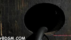 whipping sadomasochism with pov bondage, naked slut bent over sucking in hardcore doggystyle blowjob