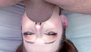 Beautiful European Upside Down Pigtail Handlebar Facefuck Balls Deep Throatpie Wow!