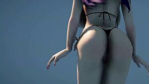 i love watching this bikini girl dance with her big tits in anime.