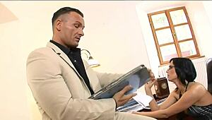 Intriguing secretary in the office