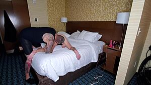 Fucking and sucking random guy at hotel, Let me cover your face!