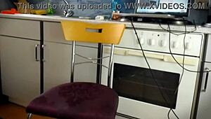 Intimate bare desires heat up in my naked kitchen