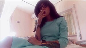 Smokin Sexy Hot Babe Teases in Skirt