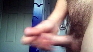 Caught Masturbating in Bath to Solo Gay Porn, Explosive Cumshot