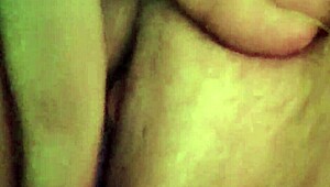 playing with my big tits and shaved pussy until i cum close-up